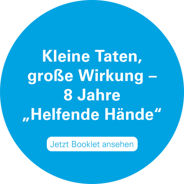 Störer mit Hinweis zum Soziale-projekte-Booklet